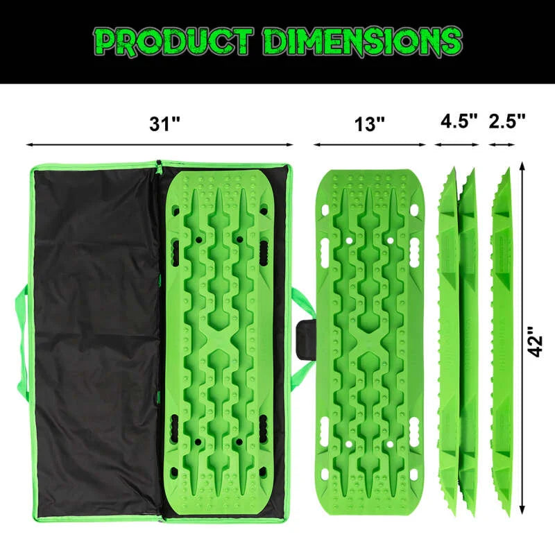Rhino USA Recovery Traction Boards - Green (Pair) - Side View