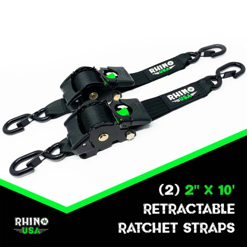 Rhino USA Retractable Ratchet Straps (2Pk 2Inx10Ft) Blue - Additional View 5