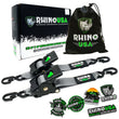 Load image into Gallery viewer, Rhino USA Retractable Ratchet Straps (2Pk 2Inx10Ft) Gray - Main Product View