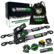 Load image into Gallery viewer, Rhino USA Retractable Ratchet Straps (2Pk 2Inx10Ft) Gray - Main Product View