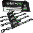 Load image into Gallery viewer, Rhino USA Retractable Ratchet Straps (4Pk 1Inx10Ft) (Gray) - Main Product View