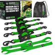 Load image into Gallery viewer, Rhino USA Retractable Ratchet Straps (4Pk 1Inx10Ft) (Green)