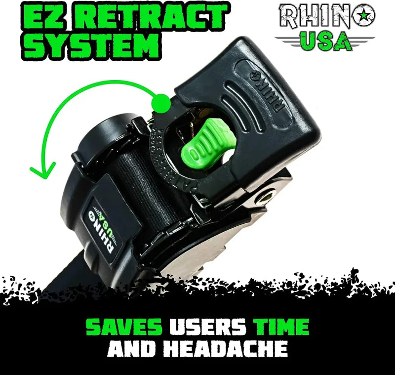 Rhino USA Retractable Transom Straps (2 Pack-Black) - Additional View 9