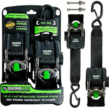 Load image into Gallery viewer, Rhino USA Retractable Transom Straps (2 Pack-Stainless)