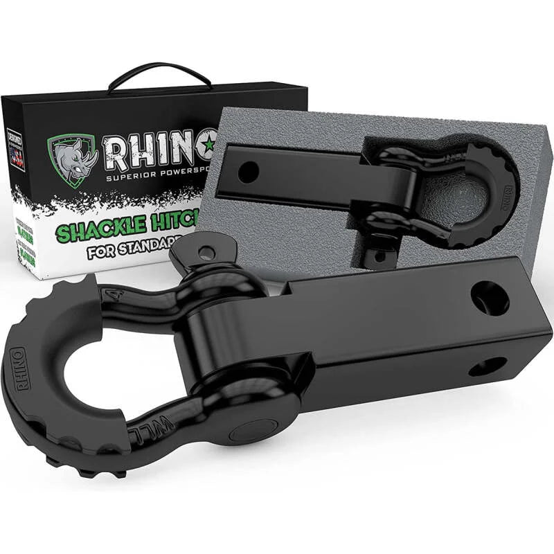 Rhino USA Shackle Hitch Receiver W/ D-Ring (Black) - Main Product View