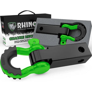 Rhino USA Shackle Hitch Receiver W/ D-Ring (Green) - Main Product View