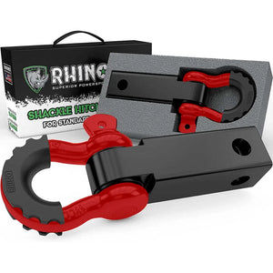 Rhino USA Shackle Hitch Receiver W/ D-Ring (Red) - Main Product View