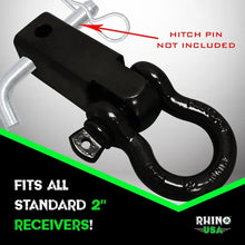 Load image into Gallery viewer, Rhino USA Shackle Hitch Receiver W/ D-Ring (Red) - Back View