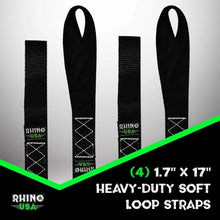 Load image into Gallery viewer, Rhino USA Soft Loops Motorcycle Tie-Down Set 4-Pack Gray - Back View