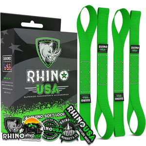 Rhino USA Soft Loops Motorcycle Tie-Down Set 4-Pack Green - Main Product View