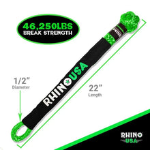 Load image into Gallery viewer, Rhino USA Synthetic Soft Shackle Green - Back View