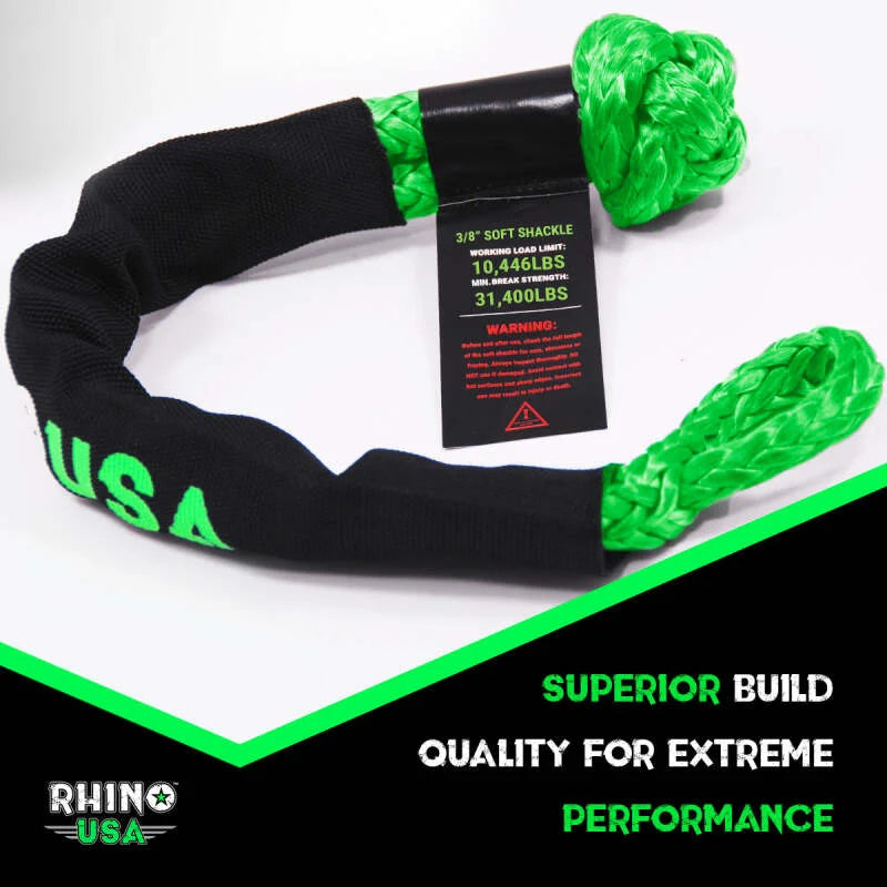 Rhino USA Synthetic Soft Shackle Green - Installation View
