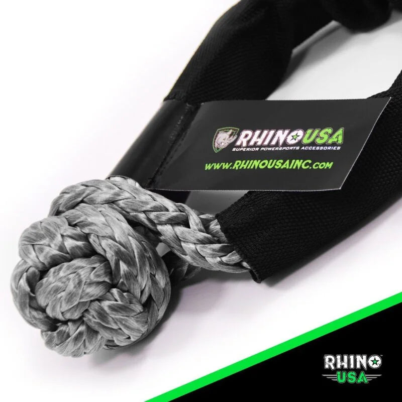 Rhino USA Synthetic Soft Shackles Gray (2-Pack) - Back View