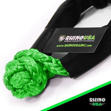 Load image into Gallery viewer, Rhino USA Synthetic Soft Shackles Green (2-Pack) - Side View