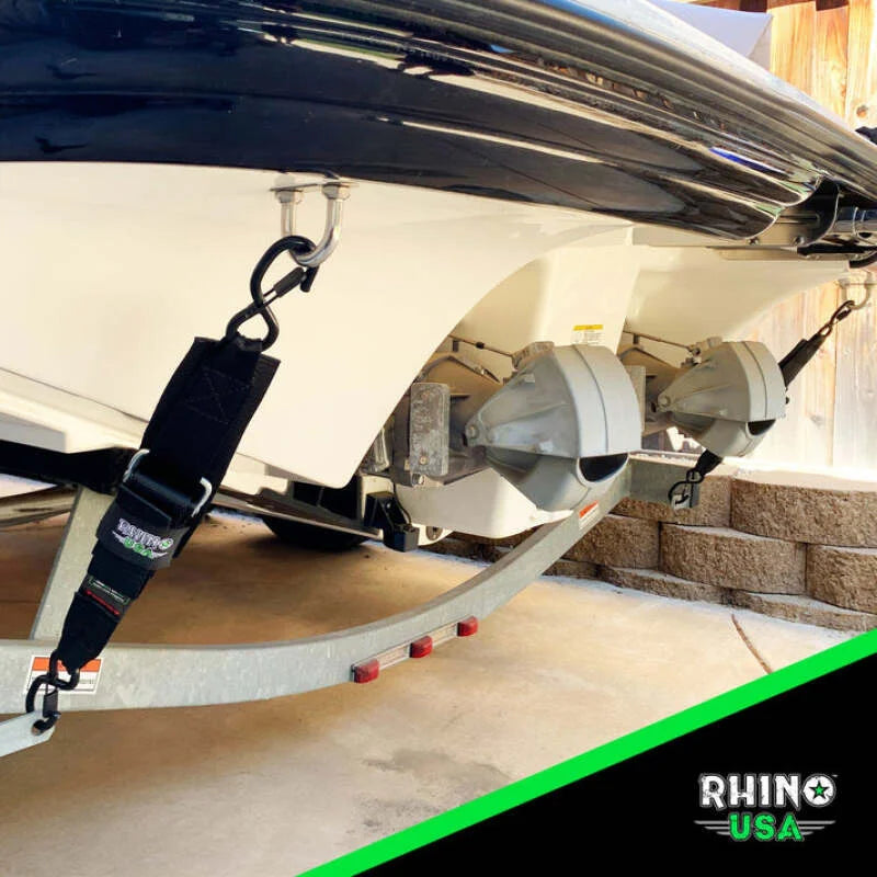 Rhino USA Transom Straps For Boat Trailer (Pair) - Side View