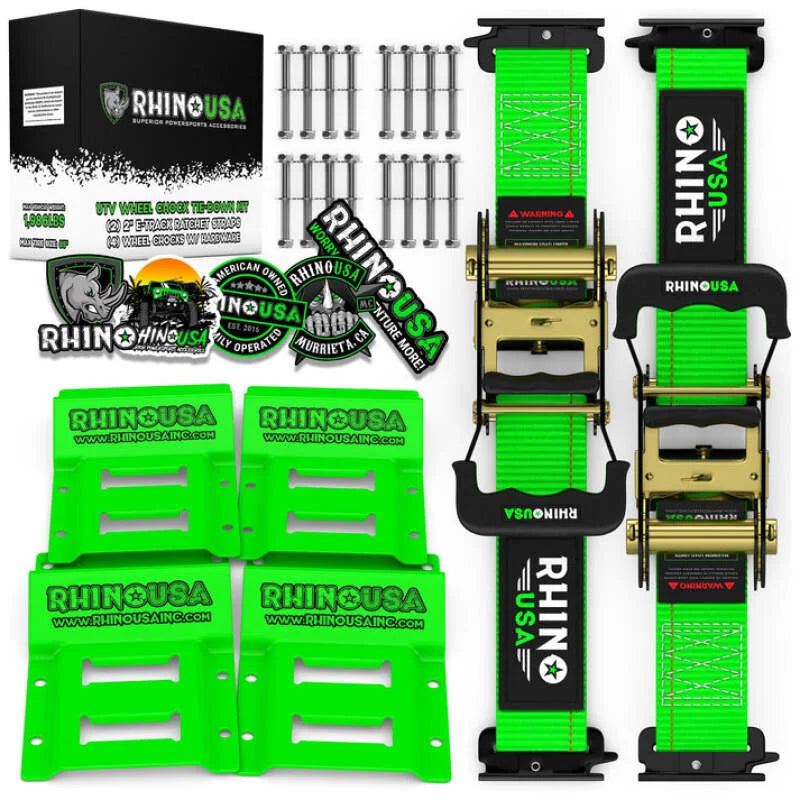 Rhino USA Utv Wheel Chock Tie-Down Kit (2-Wheel Kit) (Green) - Main Product View