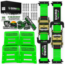 Load image into Gallery viewer, Rhino USA Utv Wheel Chock Tie-Down Kit (2-Wheel Kit) (Green) - Main Product View