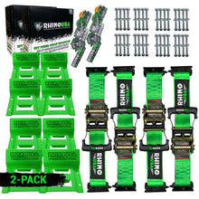 Load image into Gallery viewer, Rhino USA Utv Wheel Chock Tie-Down Kit (4-Wheel Kit) (Green) - Main Product View