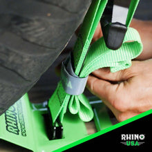 Load image into Gallery viewer, Rhino USA Utv Wheel Chock Tie-Down Kit (4-Wheel Kit) (Green) - Side View