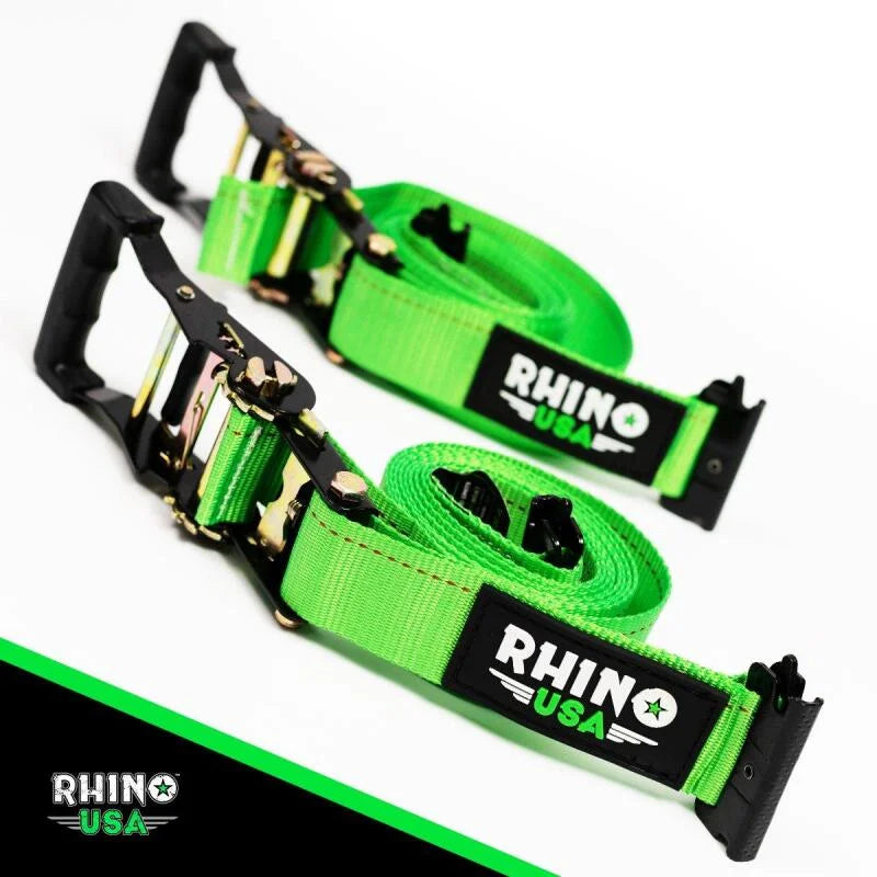 Rhino USA Utv Wheel Chock Tie-Down Kit (4-Wheel Kit) (Green) - Back View