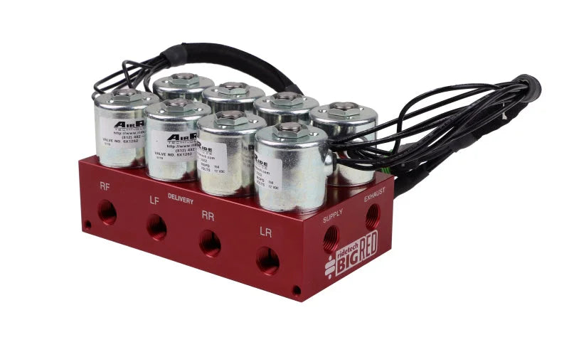 Ridetech 4-Way Big Red Air valve Fittings Not Included - Main Product View