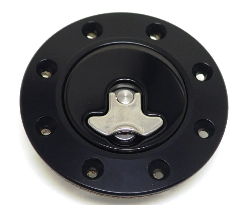 Ridetech 66-67 Chevy Nova Locking Gas Cap (Black Anodized) - Main Product View