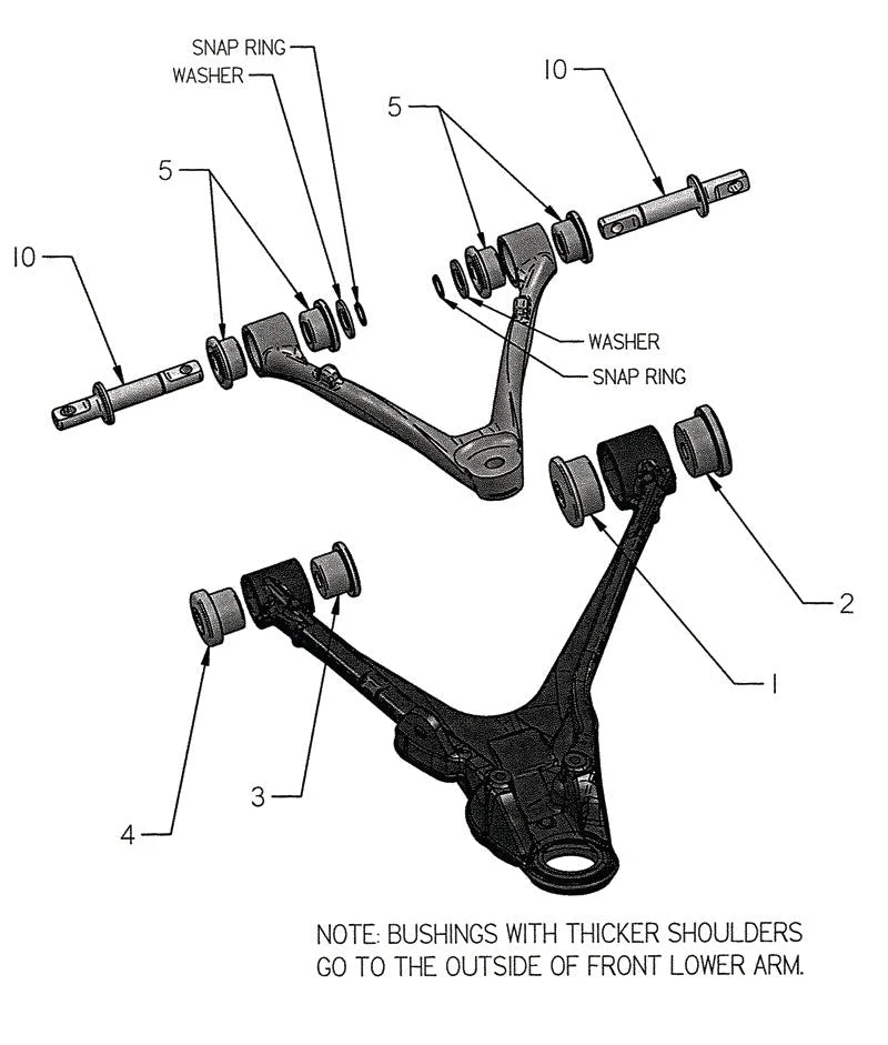 Ridetech 97-13 Chevy Corvette Delrin Control Arm Bushing Kit - Installation View