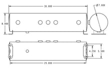 Load image into Gallery viewer, Ridetech Air Tank 5 Gallon Aluminum w/ 5- 1/4in Ports and 1-1/8in Port - Side View