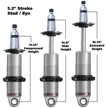Load image into Gallery viewer, Ridetech Anodized HQ Coilover Shock Single Adjustable 5.2in Stroke / 2in Stud Mount - Single - Side View