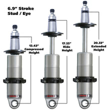 Load image into Gallery viewer, Ridetech Anodized HQ Coilover Shock Single Adjustable 6.9in Stroke / 2in Stud Mount - Single - Side View