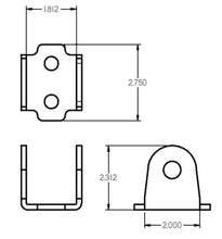 Load image into Gallery viewer, Ridetech Bolt-On Panhard Bar Frame Bracket Black Powdercoat - Side View