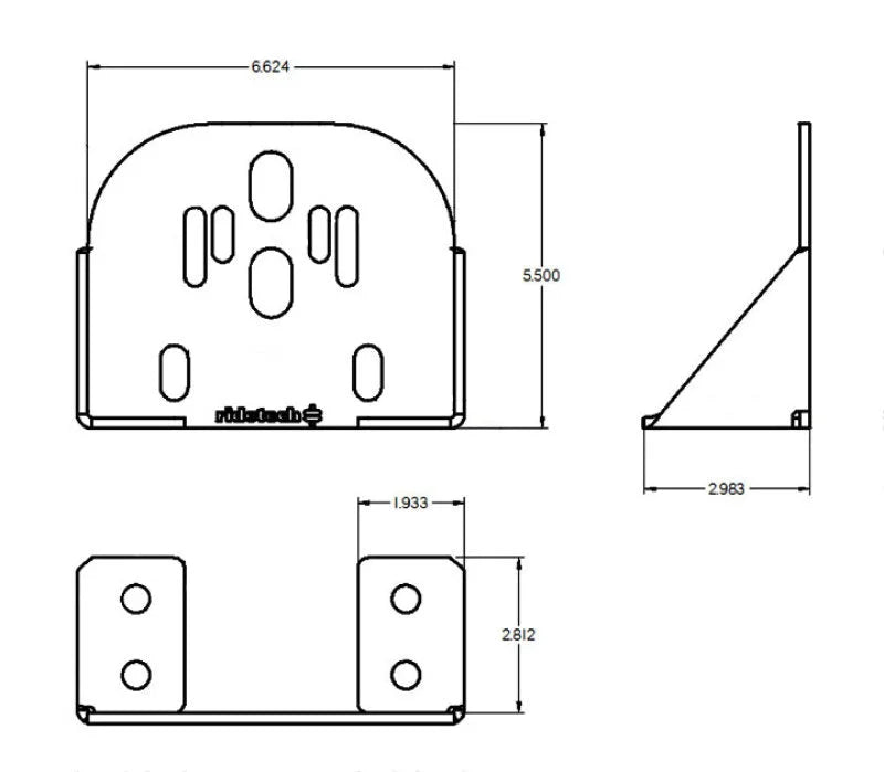 Ridetech Bolt-on Upper AirSpring Bracket - Side View