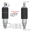 Load image into Gallery viewer, Ridetech HQ Series Rear ShockWaves 4.1in Travel 4in Dia Rolling Sleeve .625 Bearing/.625 Bearing fits 1955-1957 Chevrolet - Detail Vi...