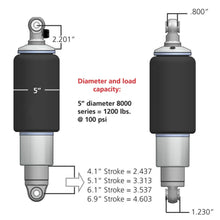 Load image into Gallery viewer, Ridetech HQ Series Rear ShockWaves 5in Travel 5in dia Rolling Sleeve .625 Bearing/.625 Bearing - Detail View