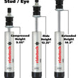 Load image into Gallery viewer, Ridetech HQ Series Shock Absorber Single Adjustable 5.25in Stroke Eye/Stud Mounting 9.05in x 14.3in - Side View