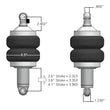 Load image into Gallery viewer, Ridetech HQ Series ShockWaves 3.2in Travel 6.5in dia Double Convoluted .625in Bearing/.625in Bearing - Side View