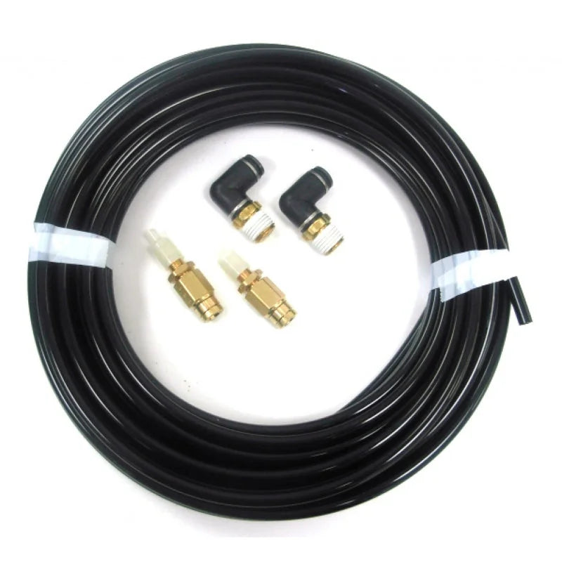 Ridetech Inflation Kit with 2 Schrader Valves and 90 Degree Fittings - Side View