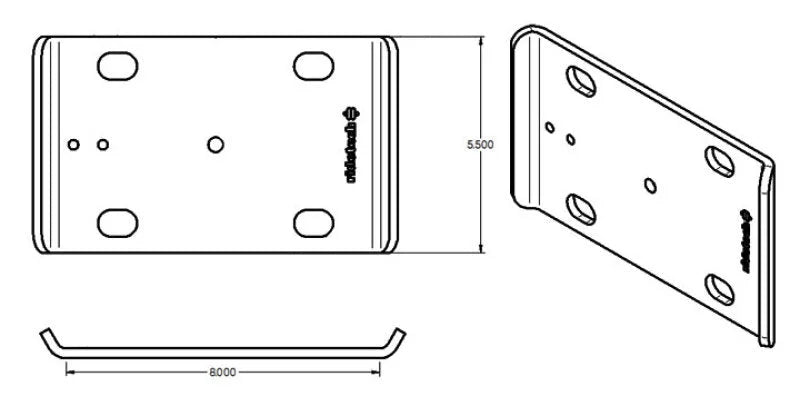 Ridetech Large U-Bolt Plate - Side View