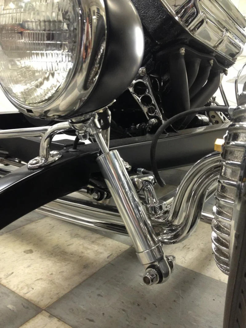 Ridetech RQ Hot Rod Shock No Cover Fixed Valve 3.30in Stroke Eye/Eye Mounting 7.90in x 11.20in - Side View