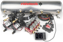 Load image into Gallery viewer, Ridetech RidePro E5 Air Ride Control System 5 Gal Dual Compressor High Flow Big Red 3/8in Valves - Side View