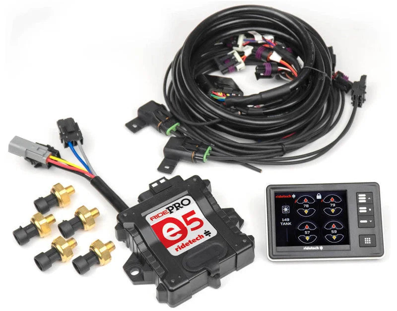 Ridetech RidePro E5 Air Ride Suspension Control System 5 Gallon Dual Compressor 1/4in Valves - Additional View 9