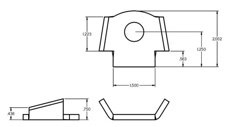 Ridetech Shock Tab Sway Bar Tab - Side View