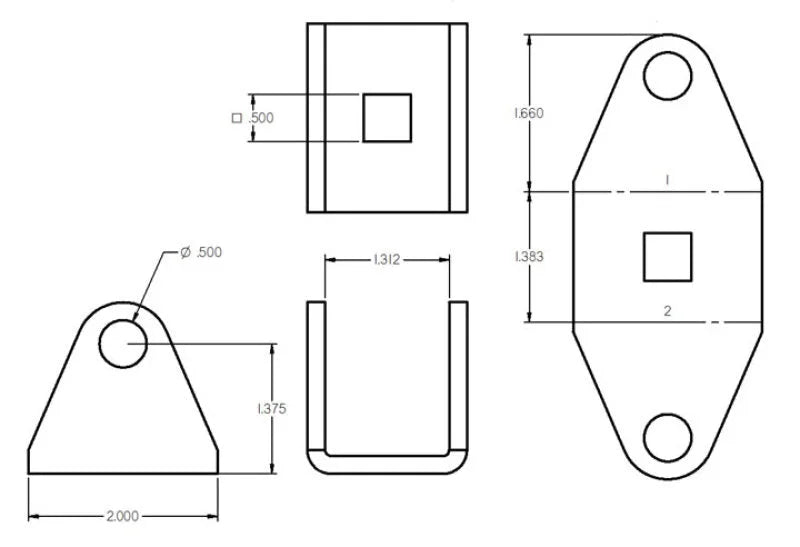 Ridetech Shockwave Eye-Stud Adapter - Side View