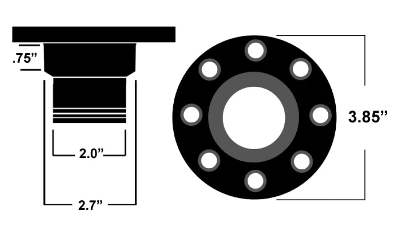 Ridetech Universal Locking Gas Cap (Black Anodized) - Detail View