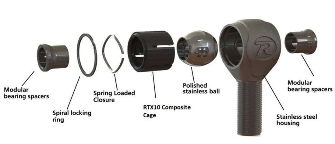 Ridetech Universal R-Joint 8-Pack (Incl. 4 RH & 4 LH Threaded R-Joints) - Side View