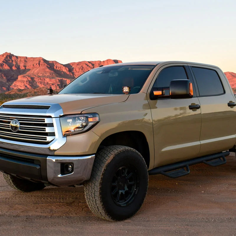Rigid Industries 14-20 Toyota Tundra A-Pillar Light Kit w/D-SS Flood - Back View