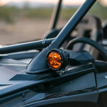 Load image into Gallery viewer, Rigid Industries 2017+ Polaris Pro R/Turbo R Revolve Amber PRO A-Pillar Light Kit - Side View