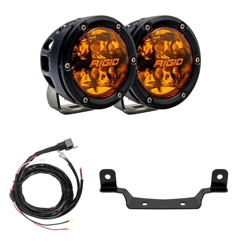 Rigid Industries 2017+ Polaris Pro R/Turbo R Revolve Amber PRO Grille Light Kit - Main Product View