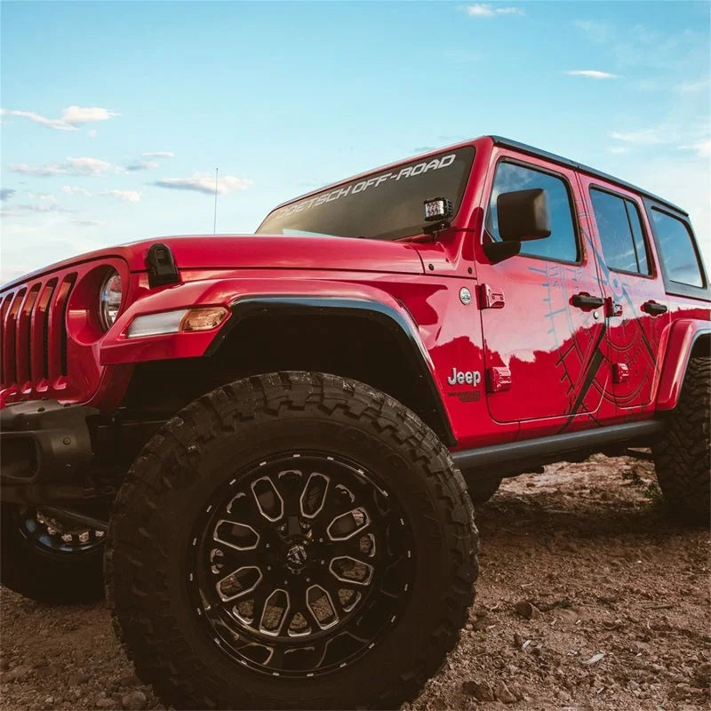 Rigid Industries 2018 Jeep JL - A-Pillar Mount Kit - Mounts Set of D / D-SS / SR-M / Ignite Series - Back View
