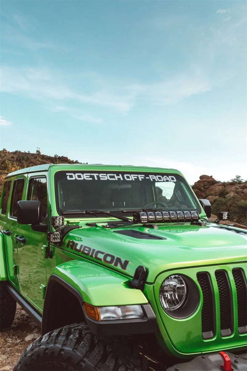 Rigid Industries 2018 Jeep JL - Hood Mount Kit - Mounts 20in Adapt Series - Side View